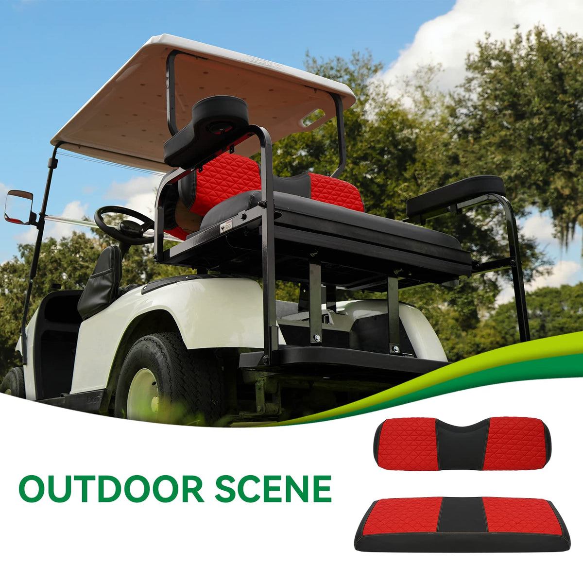 YUWEIDG0769 golf cart seat cover kit includes cushion and backrest