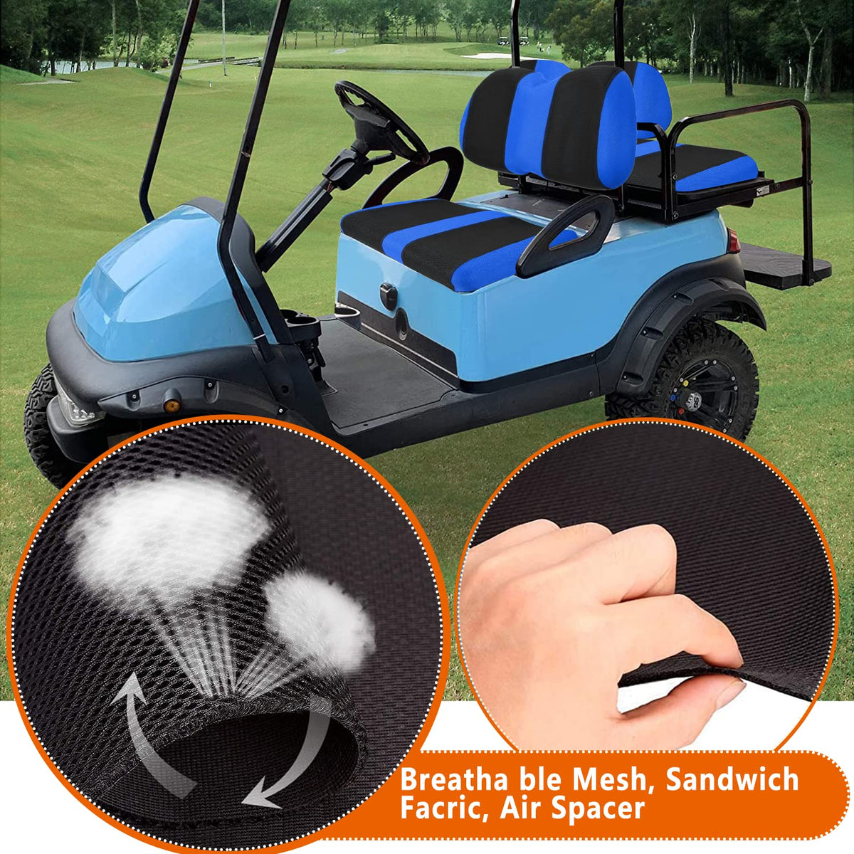 YUWEIDG0769 rear backrest cover, blue, renews appearance and comfort.