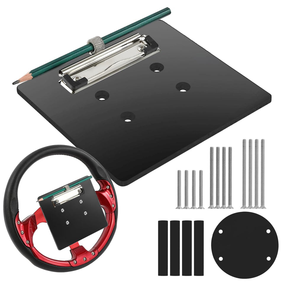 YUWEIDG0769 scorecard holder mounted on steering wheel for easy access.