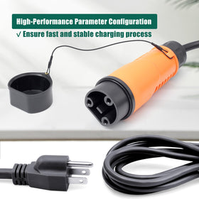 Lightweight Y-30 cord, 10 ft, easy to store in the car trunk.