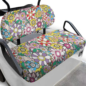 Yuyamidu Hippie Flowers front golf seat cover for breathable protection on sunny days