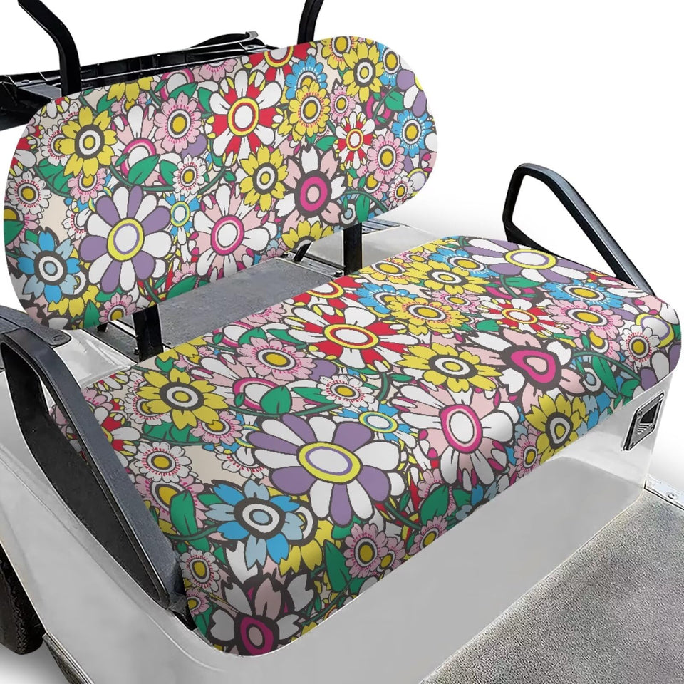 Yuyamidu Hippie Flowers front golf seat cover for breathable protection on sunny days