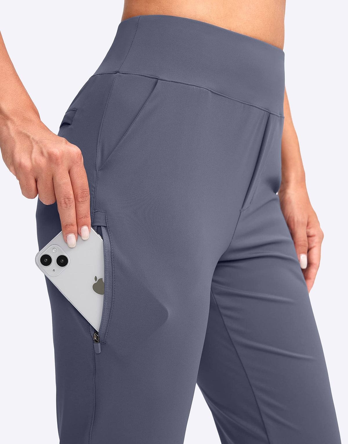 YYV golf pants with zippered thigh pocket to secure essentials.