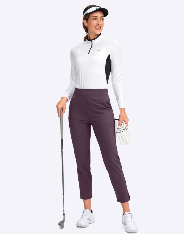 YYV Women's Golf Pants wine small color pairs with season-ready outfits