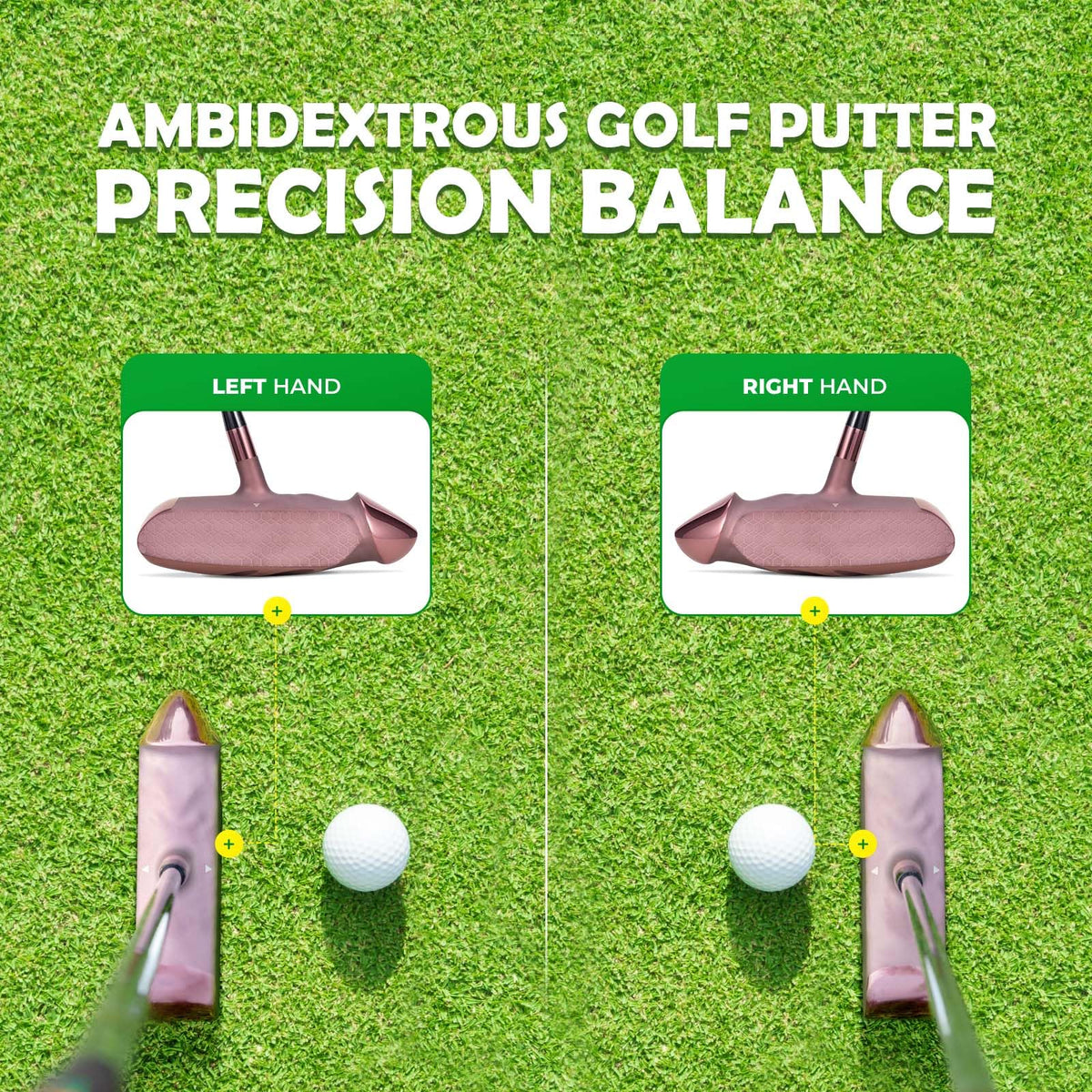 Zcoorey bronze clubhead finish adds timeless appeal and high visibility on the green.