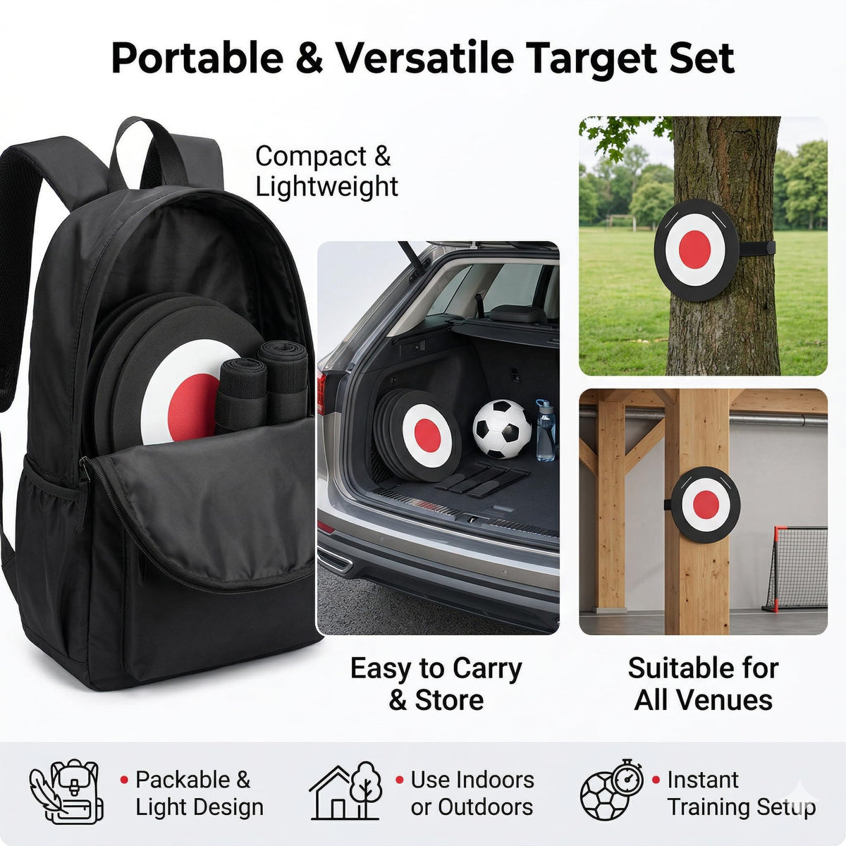 ZDAGELD Soccer Target Discs robust straps improve stability during practice