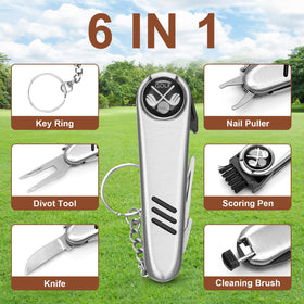 Zeceliko multifunction divot repair tool for quick on-course fixes