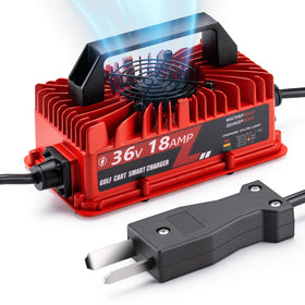 Zeekpowa 15A 48V golf cart charger front view with durable aluminum shell