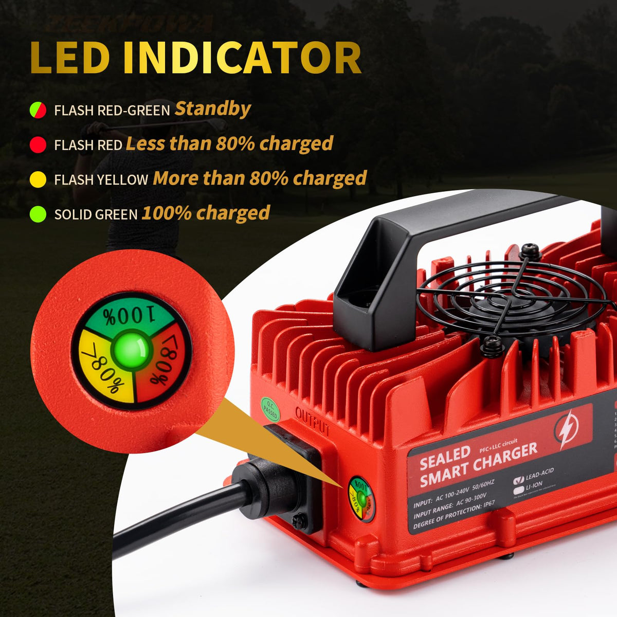 Zeekpowa weather-dust-vibration protection for outdoor golf use