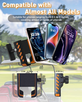 ZEKOODL golf cart phone holder with 360-degree rotation for flexible viewing