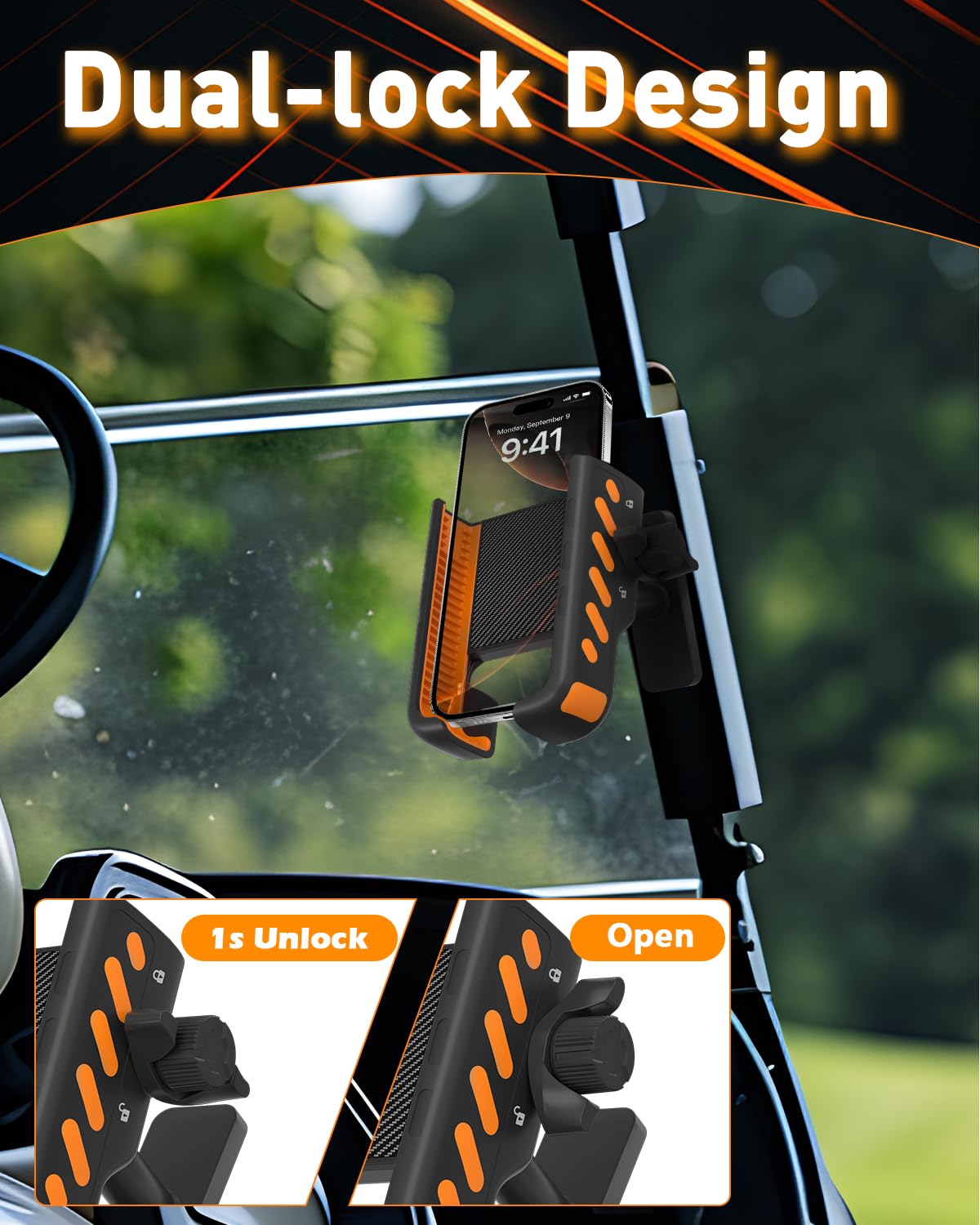 ZEKOODL universal clamp fits phones 4.5–7 inches and thick cases