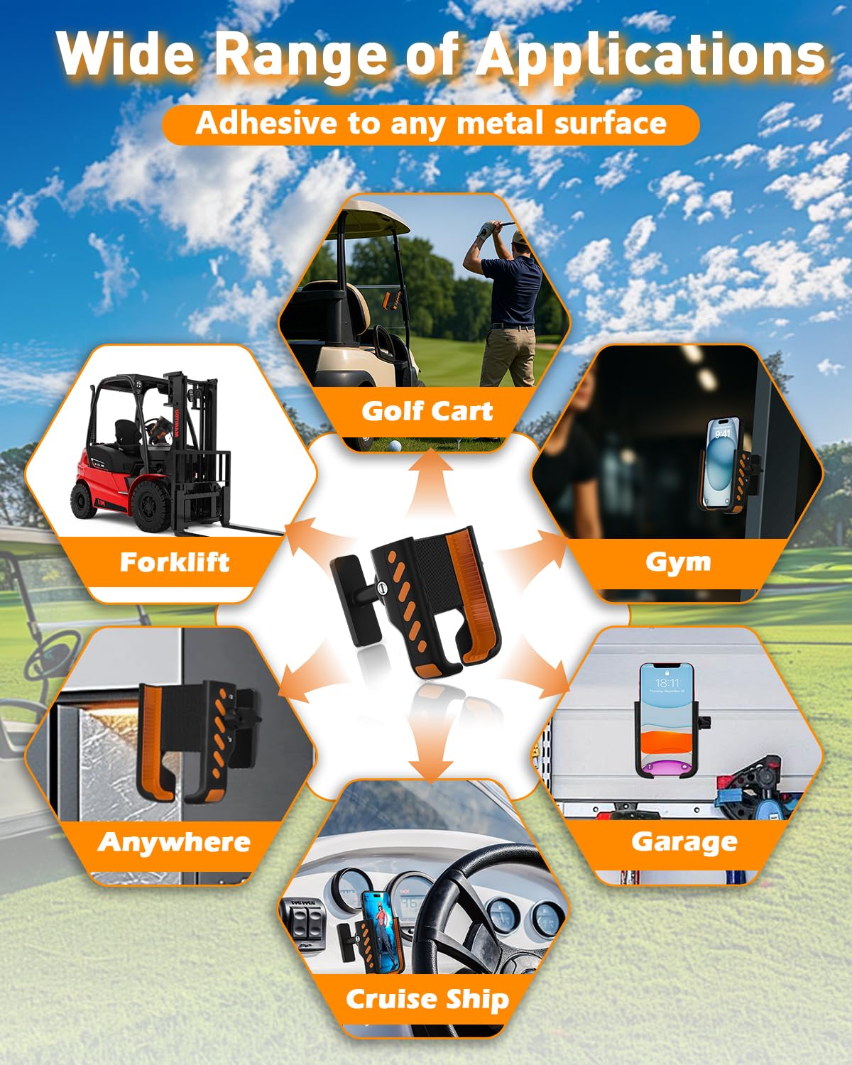 ZEKOODL two-pack golf cart phone holder set packaging and accessories
