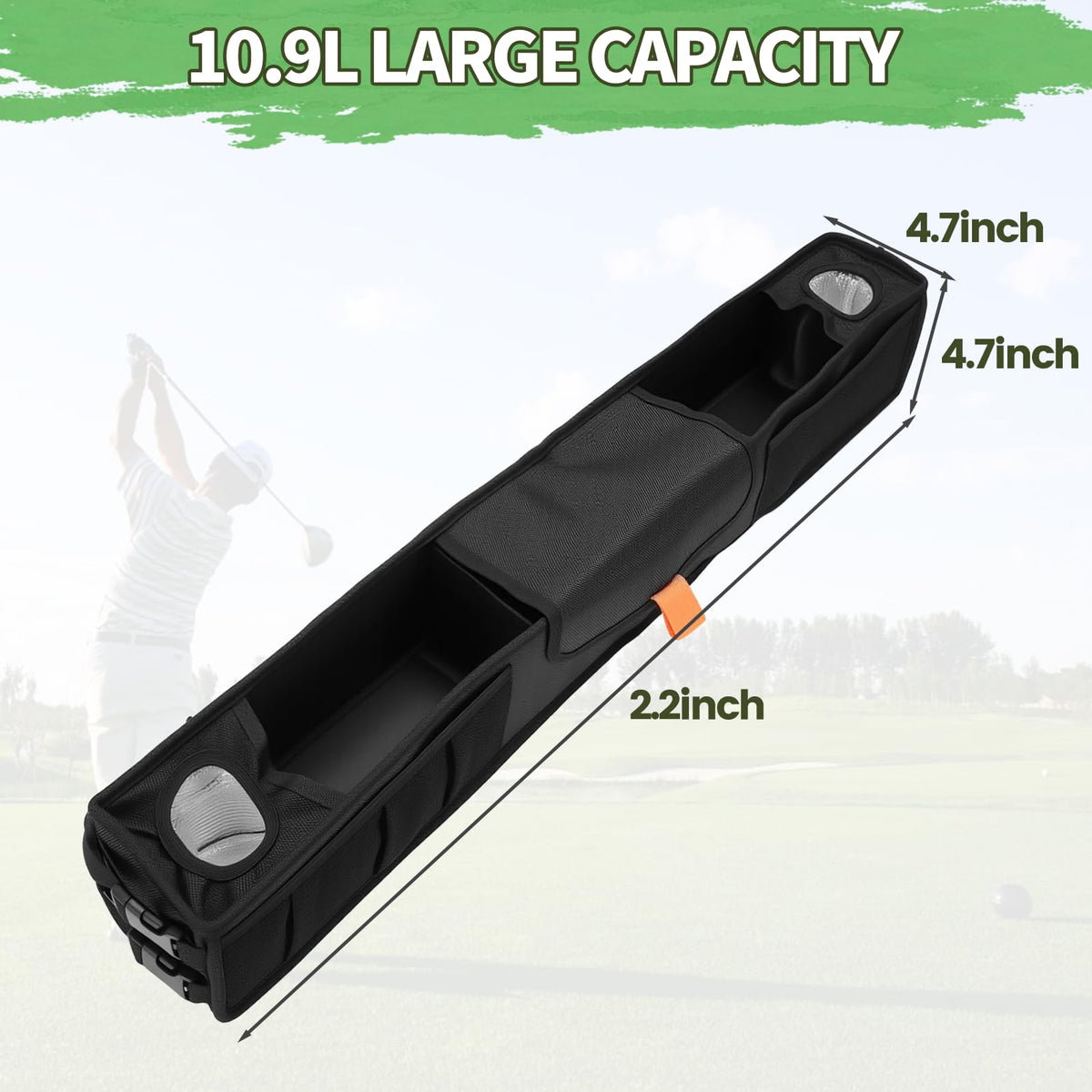 No-drill installation with adjustable straps fits EZGO, Club Car, and Kandi.
