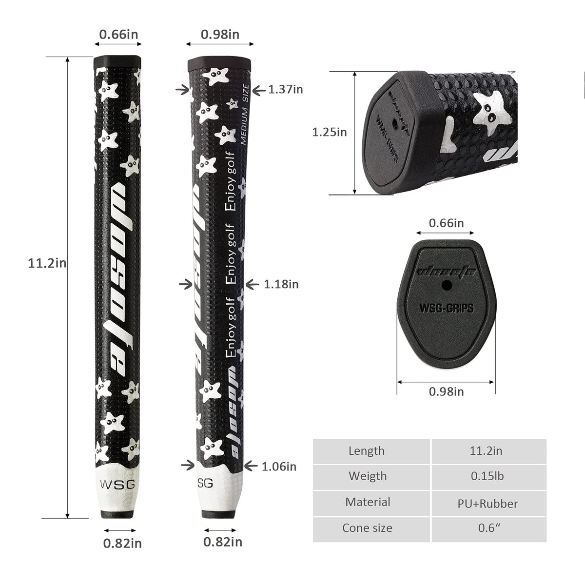 Zenesty golf putter grip starfish pattern adds stylish grip