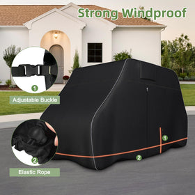 Zenicham universal fit covers most 2-4 passenger carts 112L x 48W x 66H.