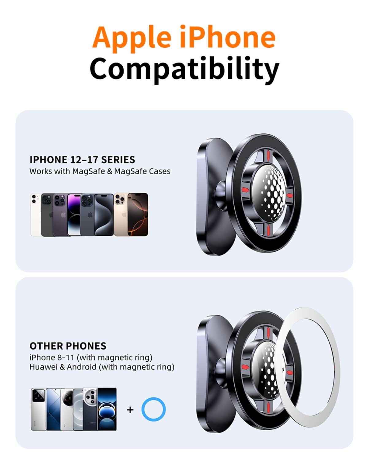Zenithra one-handed magnetic mount in use on cart