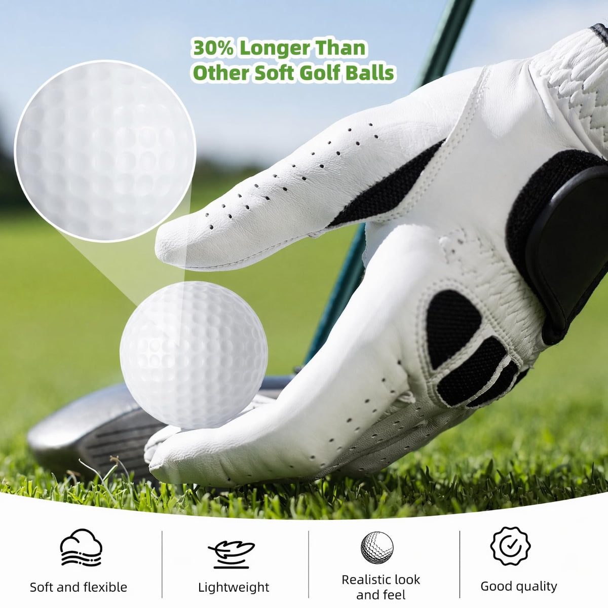 ZenNex foam golf balls with a dimple pattern for realistic flight cues