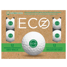 Zero Friction Eco Z golf ball front view showing two-piece construction for maximum distance