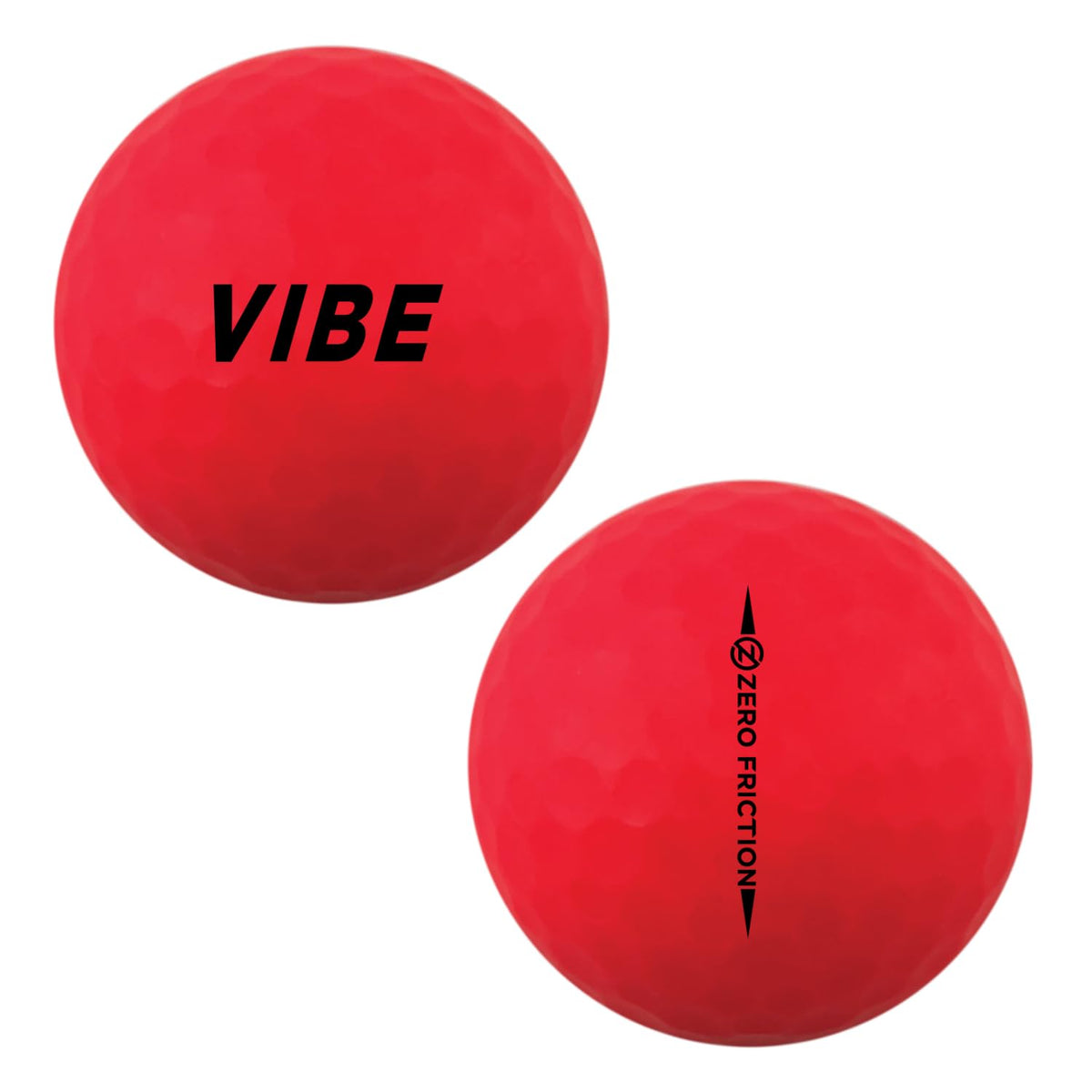 Zero Friction Vibe red ball: crisp visibility in sun or shade.