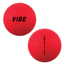 Zero Friction Vibe red ball: crisp visibility in sun or shade.