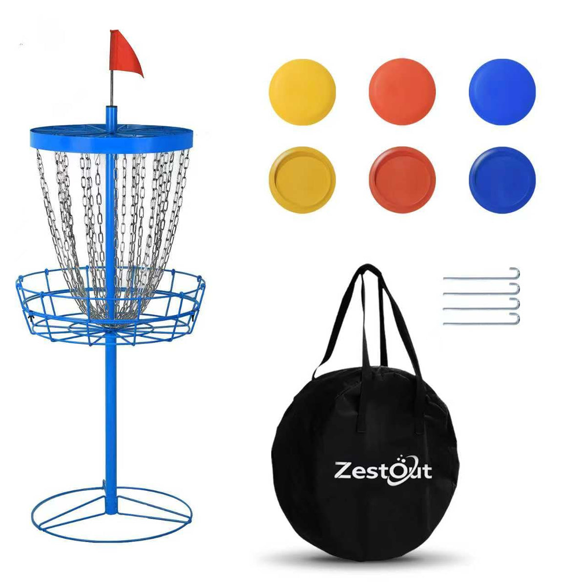 ZestOut backyard basket setup shows quick assembly for casual practice.