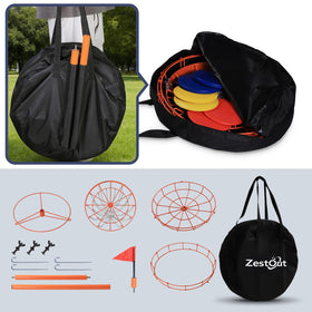 ZestOut ground stake system stabilizes the basket on varied ground.