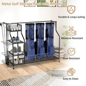 Zevemomo easy-assembly golf rack with clear instructions for quick setup.