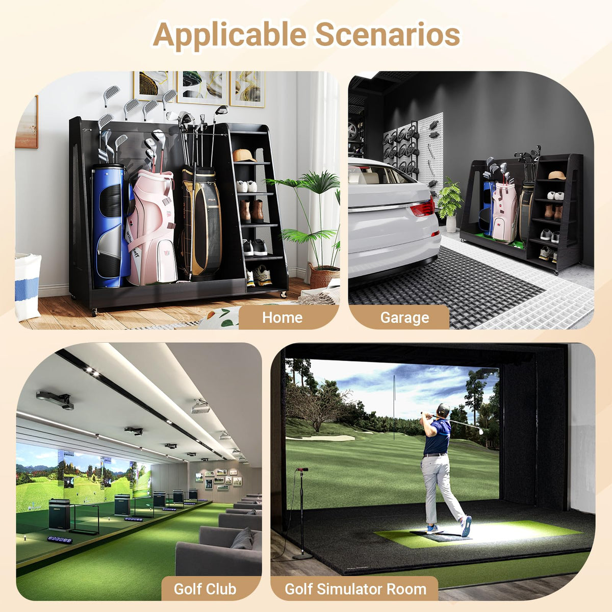 Zevemomo wooden golf bag organizer easy assembly for quick setup with clear instructions.