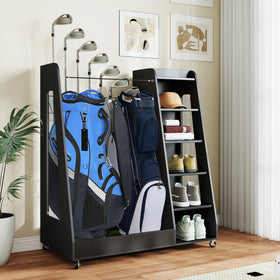 Zevemomo wooden golf bag organizer with sturdy build for organized gear