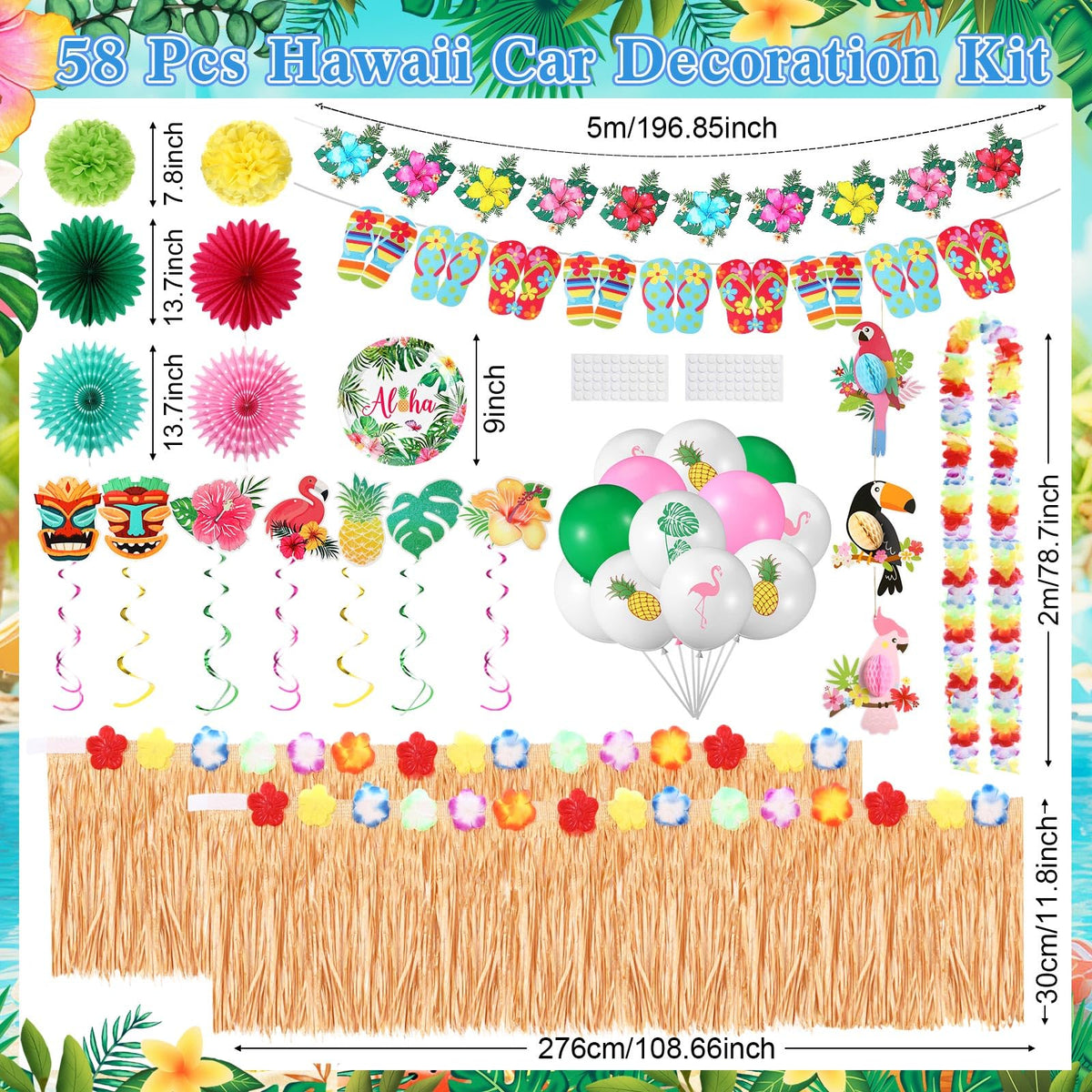 Zeyune Hawaiian flower lei garlands add tropical flair for celebrations.