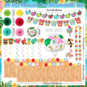 Zeyune Hawaiian flower lei garlands add tropical flair for celebrations.