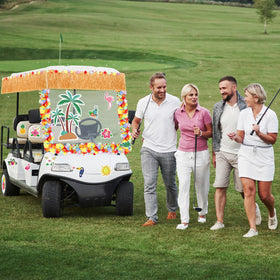 Zeyune summer parade kit being applied to a golf cart for quick styling