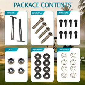 ZGTools durable steel T-bracket highlights rugged construction for long-term golf cart use.