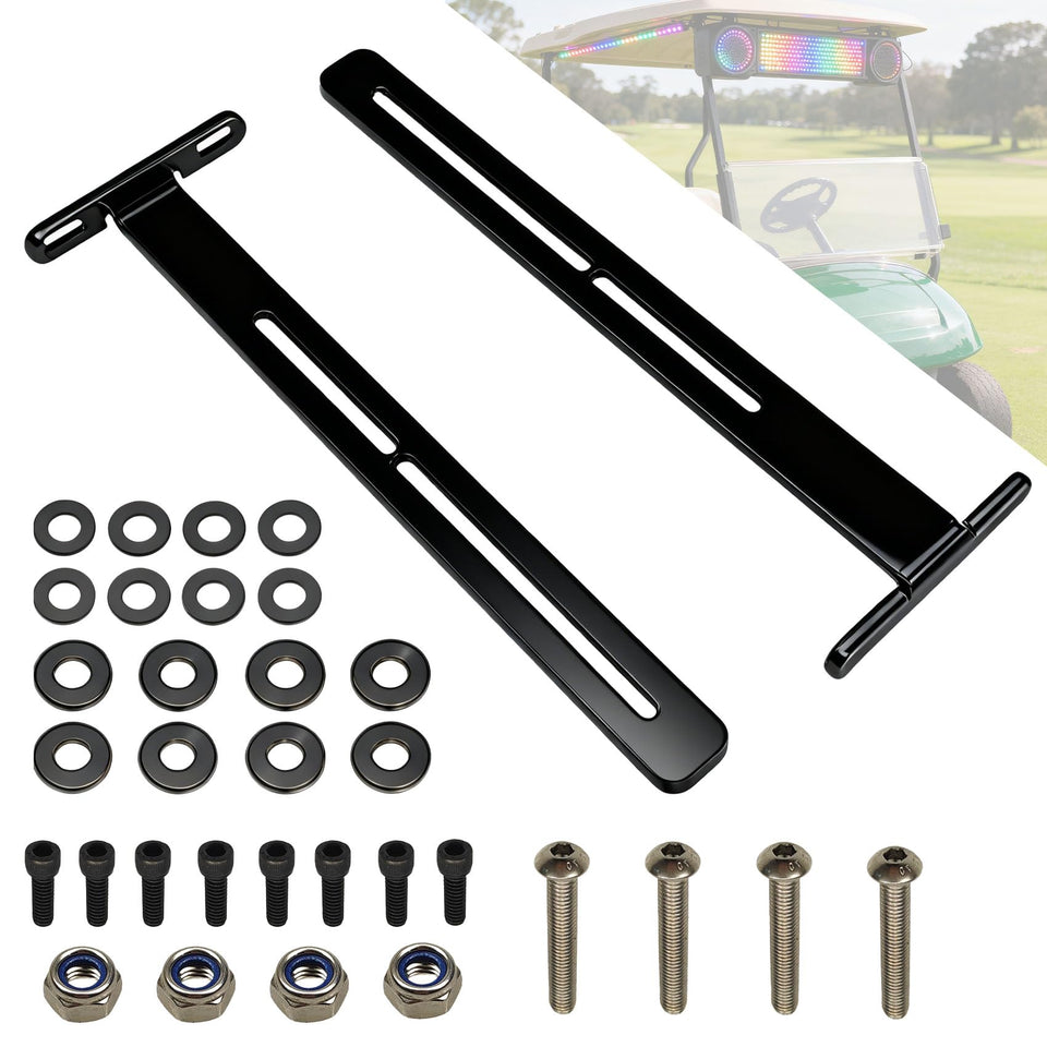 ZGTools soundbar T-bracket front view for secure roof-mounted mounting on golf carts.