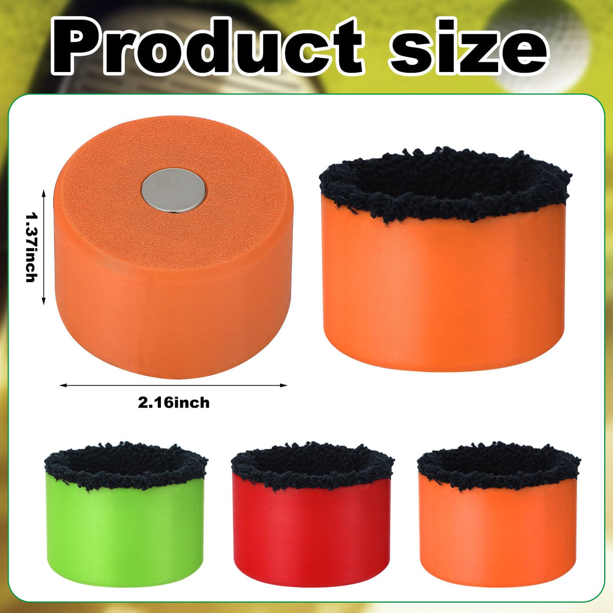 Zhehao golf ball washer orange with magnetic back for quick attachment to towels or carts