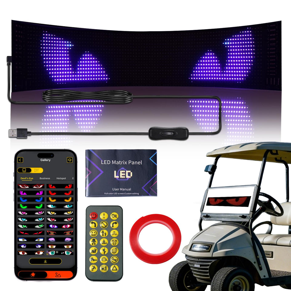 Zhengyu devil eyes light sign on windshield for bold night visibility.