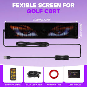 Zhengyu flexible LED sign mounted on a golf cart.