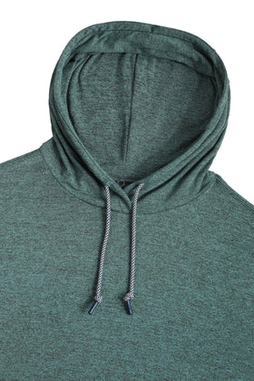 ZIRE Golf Men's Performance Hoodie color-heather-dark-green conveys versatile daily wear.