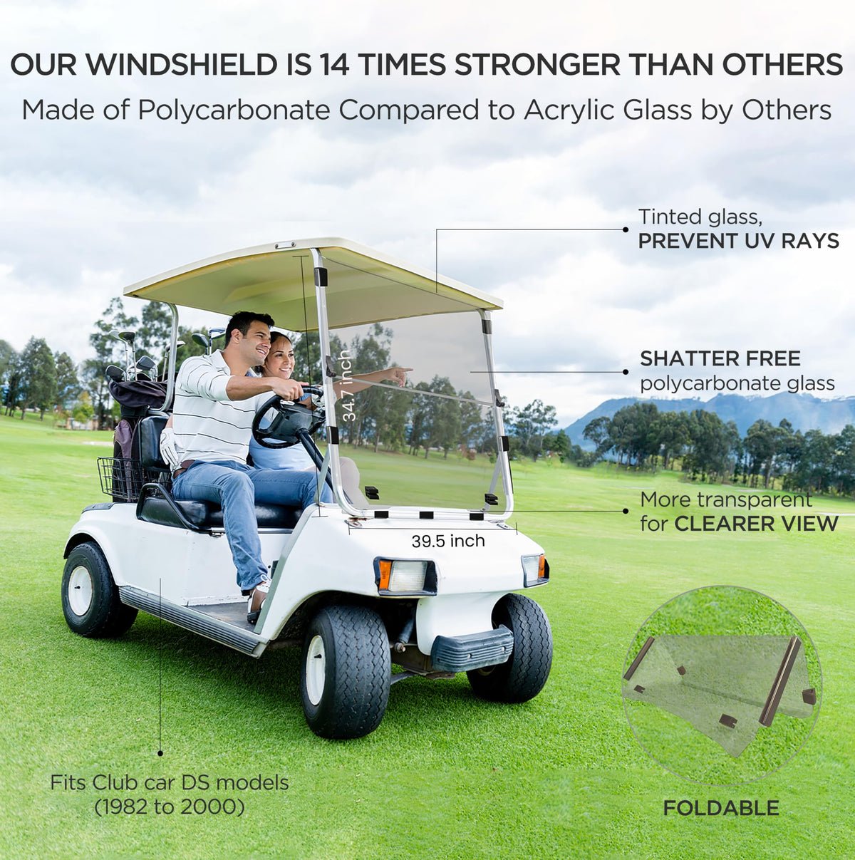 ZivPlay tinted windshield provides UV protection and glare reduction