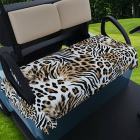 ZOCOZY leopard-pattern seat cover on a 55x32 cart protects seats with style.