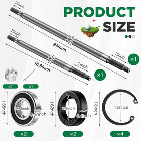 Zonon rear axle passenger-side shaft for EZGO TXT/ Medalist electric carts, reliable swap.