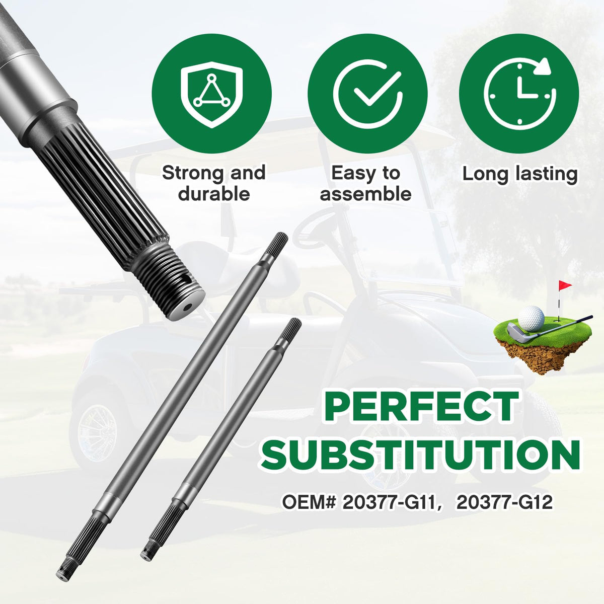 Zonon axle components with oil seals designed for proper lubrication retention.