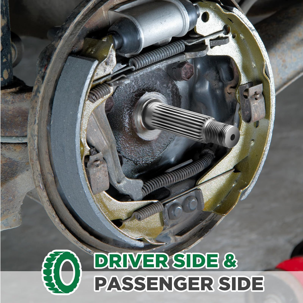 Zonon snap rings included for secure axle assembly.