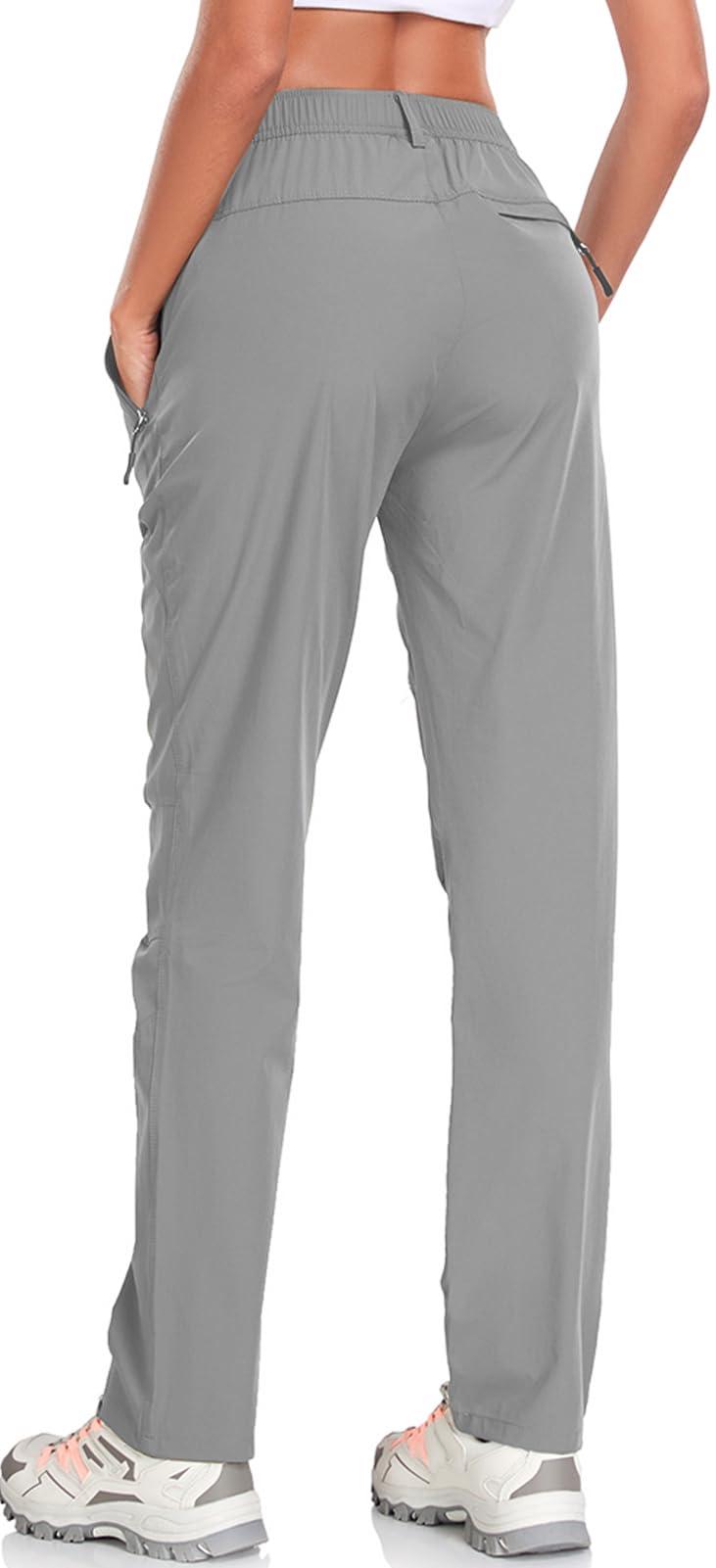 ZOOXING womens golf pants knee articulation for greater mobility.