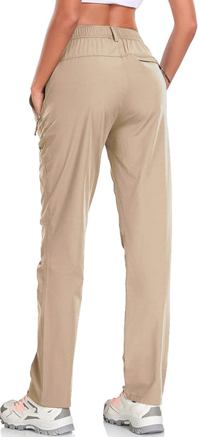 Zooxing women's golf pants feature side elastic waist for secure fit