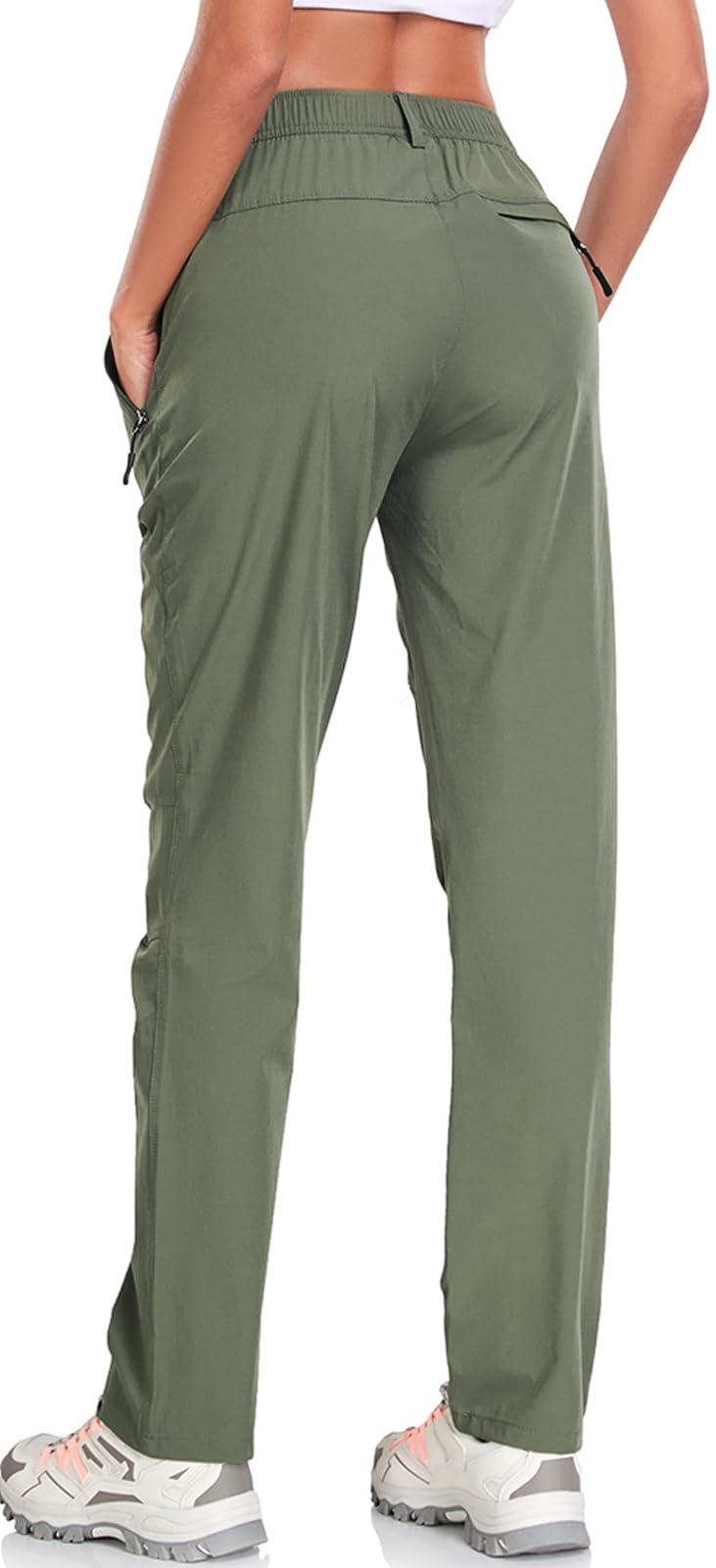 ZOOXING women's golf pants three-zipper pockets keep valuables secure