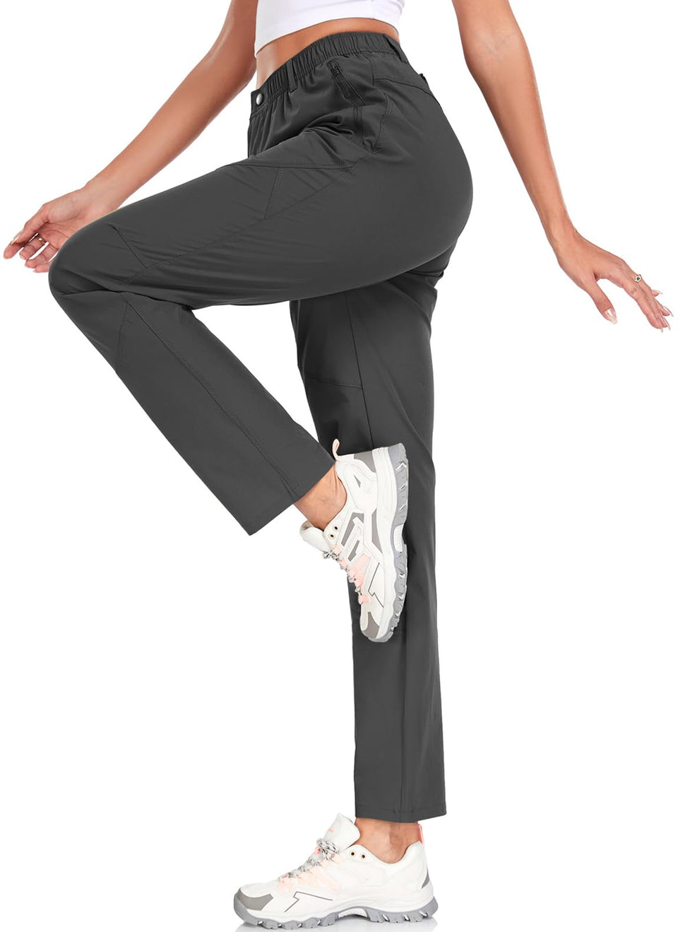 Zooxing Women’s Golf Pants wrinkle-free front view showing comfortable fit.