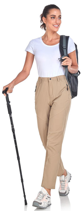 Zooxing women's golf pants with three zipper pockets for secure storage