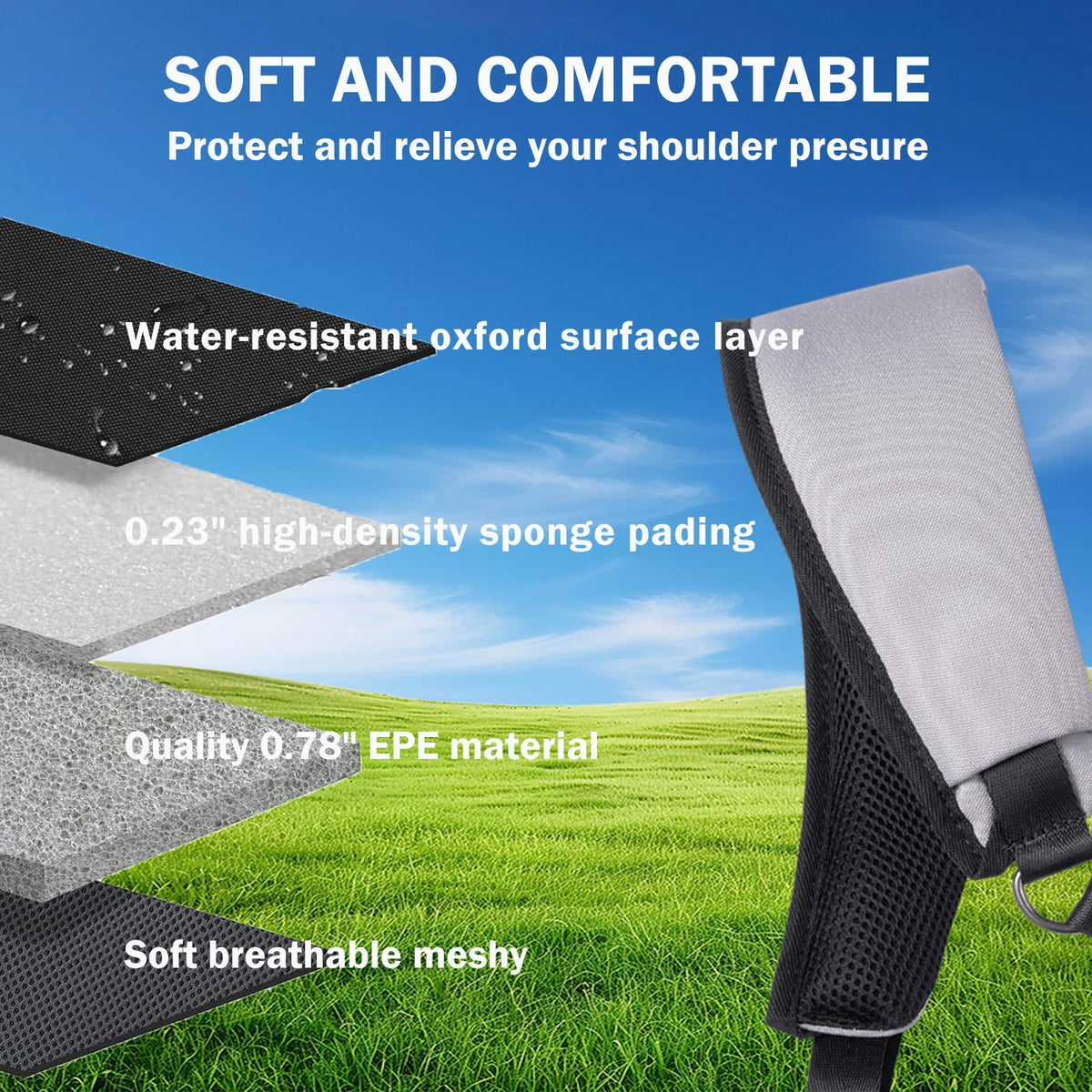 Zorslesy adjustable length strap to fit all heights.