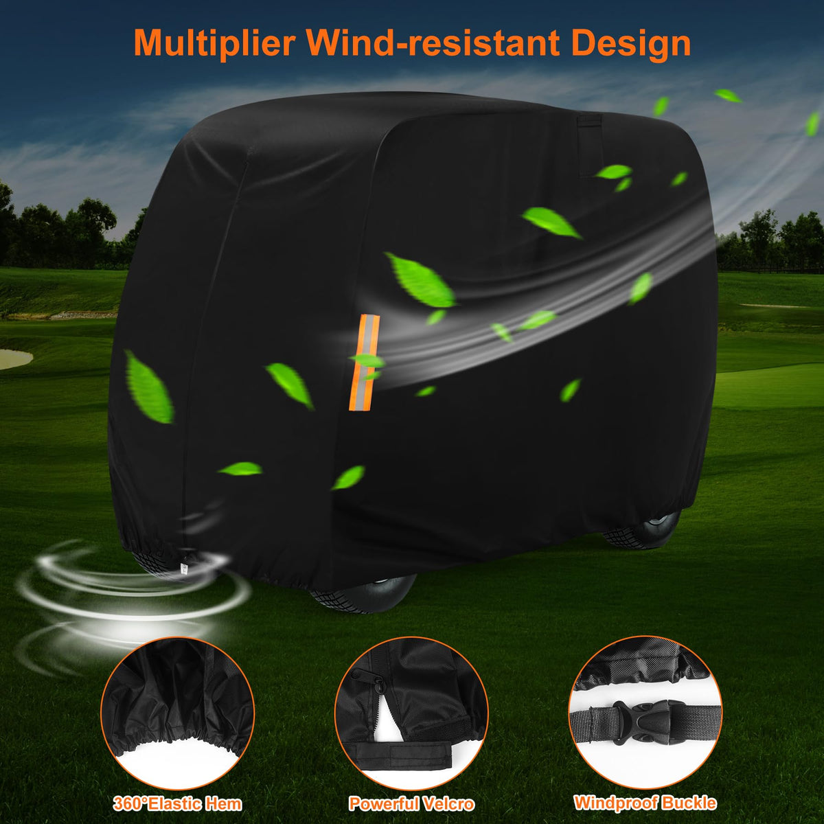 Reflective strips on ZOTUEN cover boost visibility at night.